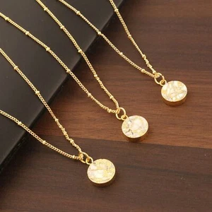 Colgante de cuentas enchapadas en oro turquesa Howlite redondo de cobre para collar lote de 3 piezas - Imagen 1 de 3