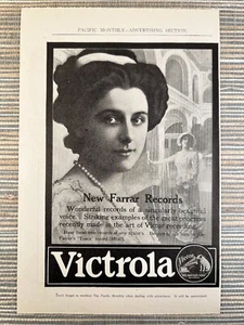 Victor Victrola Farrar Records Tosca 1909 Vintage Print Ad - Bild 1 von 1