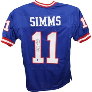 Phil Simms Autographed/Signed Pro Style Jersey Blue SB MVP Beckett 43243 - Picture 1 of 4