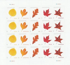 Scott# 5966-5970 VIBRANT LEAVES 2025 MNH 20 SELF-ADH FOREVER STAMP POSTCARD RATE - Picture 1 of 1