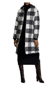 Polo Ralph Lauren Reversible Buffalo Check Quilted Coat with Detachable Hood - Picture 1 of 6