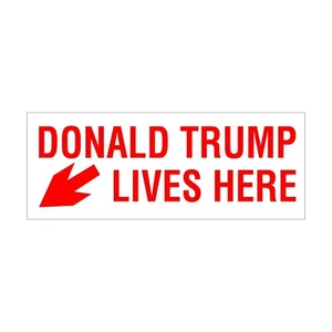 Donald Trump Lives Here Red Self Ink Stock Stamp - 9/16” x 1-1/2” - Picture 1 of 1