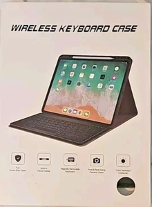 Black iPad 9th/8th/7th Gen Bluetooth Wireless Keyboard Case/Pen not included - Picture 1 of 3