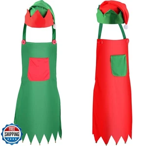 Sunshane 4 Stück Weihnachtselfen-Sets enthalten Elfenschürzen und Elfenmützen für Chri - Bild 1 von 5