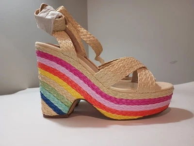 Sandalias de cuña Mia arco iris para mujer talla 7,5 Foto 1 de 4