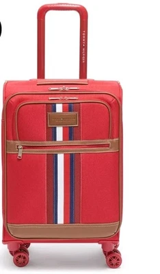 Tommy Hilfiger Logan 21" Softside Carry-On Spinner Red Luggage Bag  - Image 1 of 4