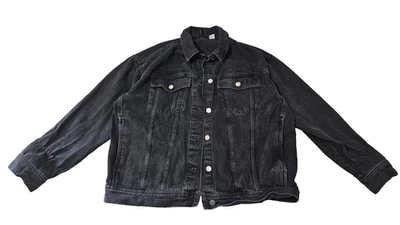 Divided H&H Black Denim Long Sleeves Button Up Collard Women's Jacket Size L - Изображение 1 из 4