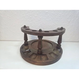 De Colección Soporte para Tubos de Madera Soporte Organizador 7 Tubos Bandeja Central Exhibición - Imagen 1 de 10