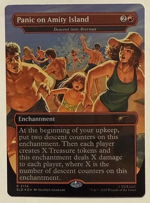 Panic on Amity Island (Descent into Avernus) Rainbow Foil - JAWS Secret Lair MTG - Image 1 of 2