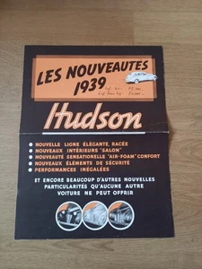 Katalog Broschüre 1939 Hudson 112 / Six / Country Club, Frankreich - Bild 1 von 2