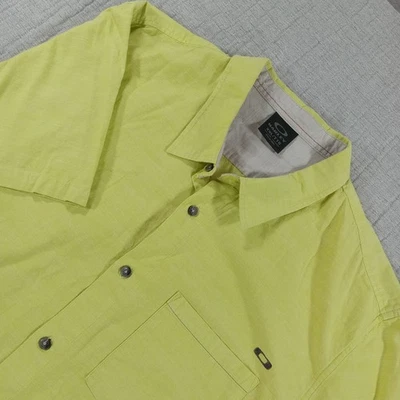 Camisa Oakley Abotonada Manga Corta Lima Chartreuse Informal Top Talla XXL Preparación para Golf Foto 1 de 4
