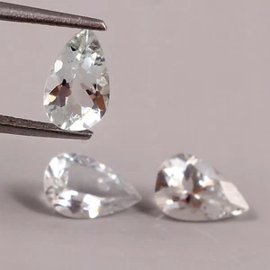 Untreated Natural Colorless Beryl Faceted Pear Shape 8*5 MM Loose Gemstone Lot - Picture 1 of 6