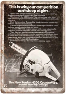 Poulan 4200 Chain Saw Vintage Ad 12" x 9" Reproduction Metal Sign Z46 - Picture 1 of 1
