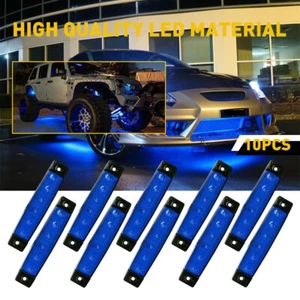 Blue LED w/ Rock Light 10 Pods For Lights JEEP Off Road Truck Car ATV Under Body - Picture 1 of 8