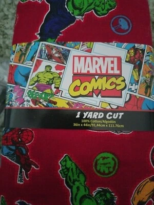 Marvel Comics 1 yarda precortada - HEROES FURY estampado cereza 100 % algodón tela de edredón Foto 1 de 3