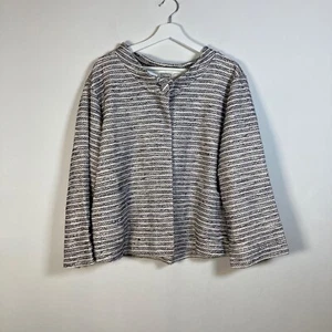 Joanie Jacket XL 20 Grey Black White Silver Metallic One Button Layer Cardigan - Picture 1 of 11