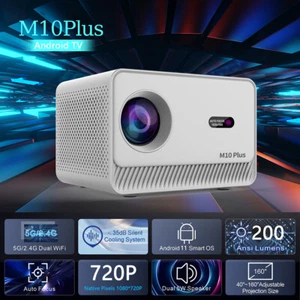 US Plug A10PLUS High Clear 4K Projector With Dual WiFi BT5.2 Andr-oid 11 Por - Picture 1 of 12
