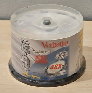 50 Verbatim Blank CD-R 80 Discs 700MB 48x CD-R NEW SEALED