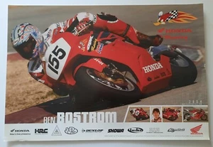 Vintage Motorcycle Poster 2004 Ben Bostrom Honda CBR600RR Superbike AMA - Picture 1 of 1