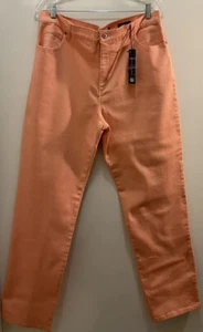 NWT LADIES PEACH PUNCH GLORIA VANDERBILT “AMANDA” JEANS SIZE 16 - Picture 1 of 9
