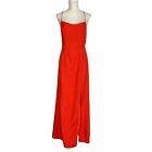 NWT Vintage 90s Red Spaghetti Strap Full Length Formal Dress Large