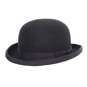 Childs Boys Girls 100% Wool Felt Bowler Hat with Elasticated Band - Picture 1 of 2