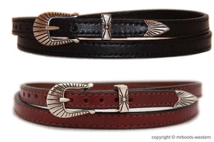Two Western Leather Hat Band for Cowboy Hats Plain Black & Brown Leather - Picture 1 of 7