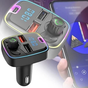 Bluetooth Transmitter Car Adapter Player Hands free Radio Kit USB Charger - Picture 1 of 10