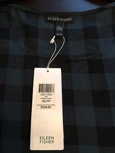 NWT Eileen Fisher Women Silk Tunic Buffalo Check Scoop Neck Sleeveless XS, $238 - Bild 1 von 11
