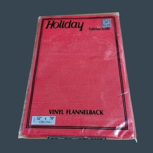 Holiday Vinyl Flannel Back Rectangle Tablecloth 52"x 70" Oblong - Picture 1 of 5
