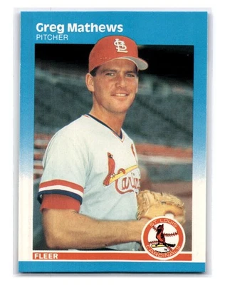 1987 Fleer Glossy #303 Greg Mathews - St. Louis Cardinals - Image 1 of 2
