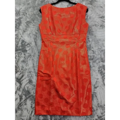 Vestido Gillian vintage para mujer 10 naranja dorado metálico seda funda sin mangas Foto 1 de 4