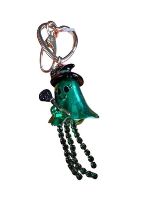 Betsey Johnson Bruja Fantasma Con Flecos de Cristal Bolso Dije Llavero Nuevo en Caja Foto 1 de 4