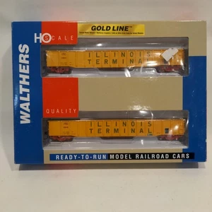 HO WALTHERS 932-240258 53' THRALL GONDOLA (2-PACK) ILLINOIS TERMINAL RTR GOLD - Picture 1 of 6