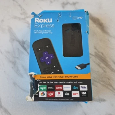 Reproductor multimedia de transmisión Roku Express HD - Caja negra dañada NUEVO Foto 1 de 4
