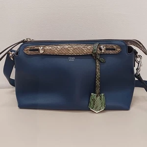 FENDI Navy By the Way Shoulder Bag 10.6 inches - Picture 1 of 8