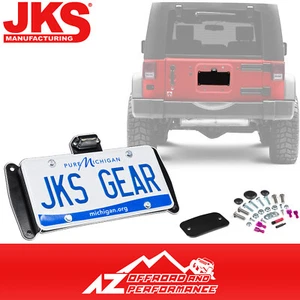 JKS License Plate Relocation Kit w/ Light for 07-18 Jeep Wrangler JK JKU 8210 - Picture 1 of 5