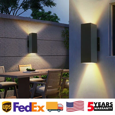 Paquete de 2 accesorios modernos de montaje en porche para aplique de pared y pared al aire libre negros de 12"" Foto 1 de 4