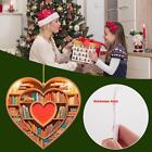 Book Lovers Heart-Shaped Bookshelf PendantOrnament Tree Christmas Gifts L1D4