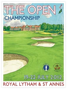 Official 2012 Open Championship Lytham St Annes Golf Poster Ernie Els 18" x 24" - Picture 1 of 7