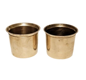2 Solid Brass Tea Light Candle Holders Vintage Decor Votive Holders 3" x 3" - Picture 1 of 4