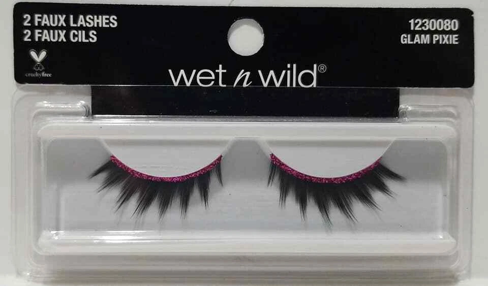 Wet N Wild Faux Lashes Glam Pixie Dramatic Pink Glitter Black 1 Set 1230080