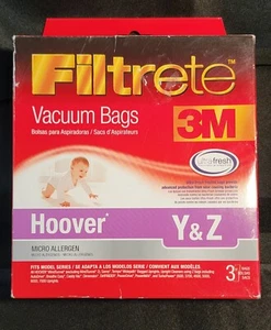 Bolsas de vacío Filtrete 3M Hoover Y & Z 3 bolsas tratamiento ultra fresco #64732A - Imagen 1 de 8