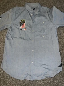 10 Deep Plaid Short Sleeve Button Down 100% Cotton Shirt Large - Picture 1 of 5