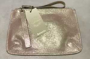 ACCESSORIZE Pink Rose Gold Pouch Leather Brand New - Picture 1 of 3