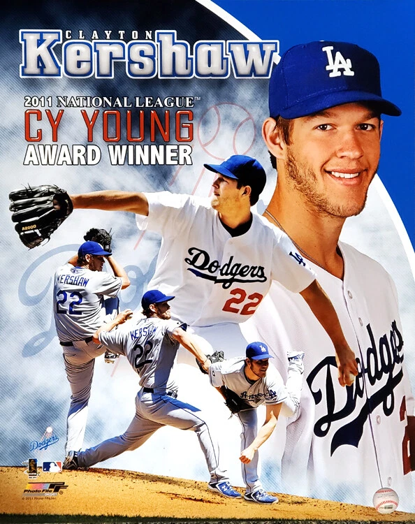 Impresión de póster premium de Clayton Kershaw Los Angeles Dodgers 2011 Cy Young 16x20 Foto 1 de 1