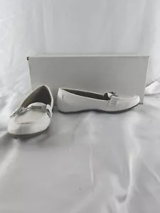 A2 By Aerosoles Shoes Womens Size 6.5 Slip On Loafer White Faux Leather NWB - Picture 1 of 18