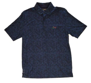 Greg Norman Polo Shirt Mens Medium M Navy Blue Polyester Cotton Golf Casual - Picture 1 of 15