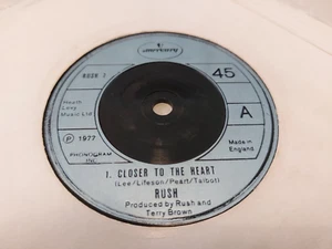 Rush – Closer To The Heart 7" SINGLE 1977 VERY GOOD MERCURY (RUSH 7) - Picture 1 of 2