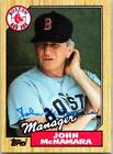 Carte de baseball signée John McNamara (Boston Red Sox) 1987 Topps #368